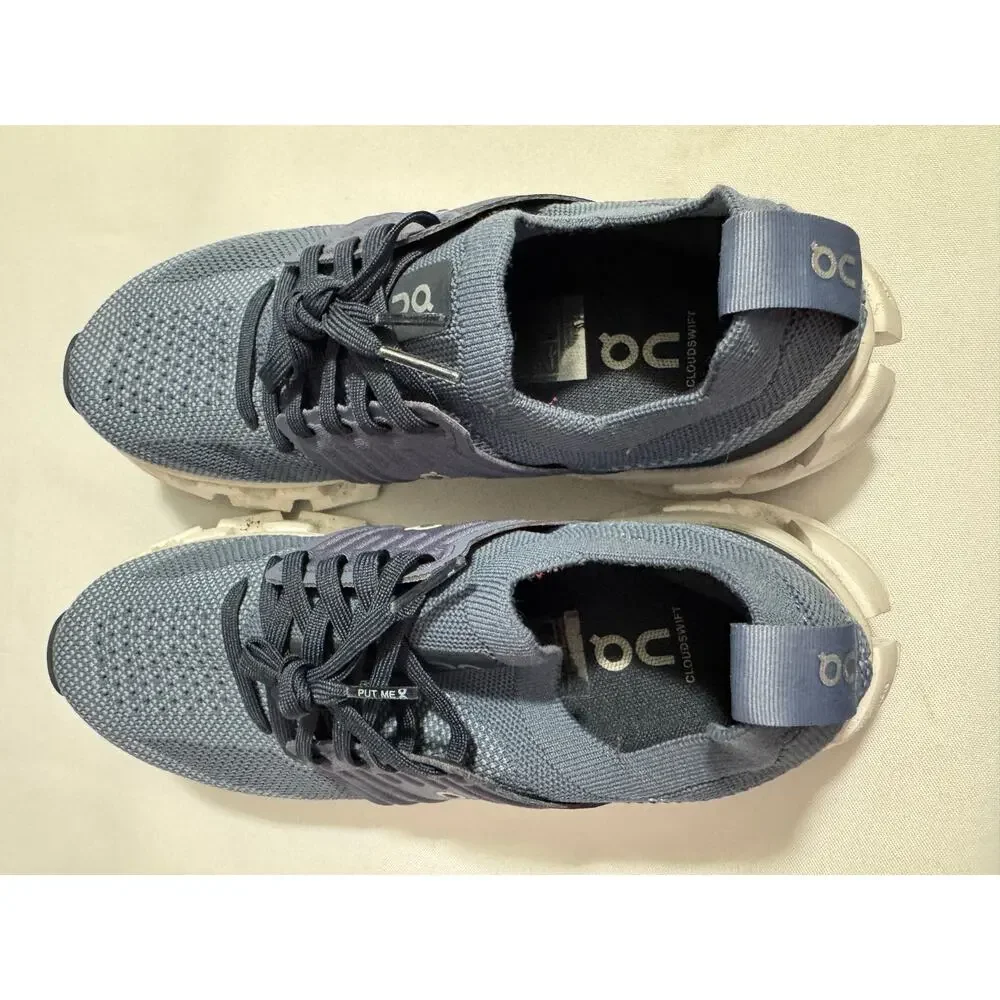 On Cloudswift 3 Women's 6.5 Blue White Athletic Running Walking Shoes Sneakers